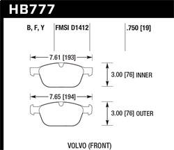 Hawk Performance - LTS Disc Brake Pad - Hawk Performance HB777Y.750 - Image 1