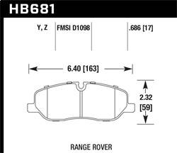 Hawk Performance - Performance Ceramic Disc Brake Pad - Hawk Performance HB681Z.686 - Image 1