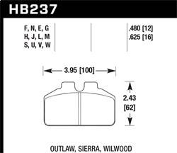 Hawk Performance - HP Plus Disc Brake Pad - Hawk Performance HB237N.625 - Image 1