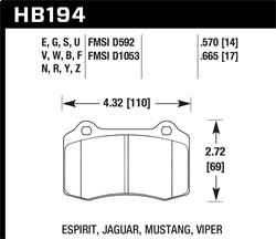 Hawk Performance - HPS 5.0 Disc Brake Pad - Hawk Performance HB194B.570 - Image 1