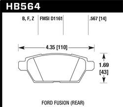 Hawk Performance - HPS 5.0 Disc Brake Pad - Hawk Performance HB564B.567 - Image 1