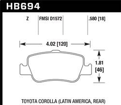 Hawk Performance - Performance Ceramic Disc Brake Pad - Hawk Performance HB694Z.580 - Image 1