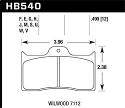 Hawk Performance - HPS Disc Brake Pad - Hawk Performance HB540F.490 - Image 1