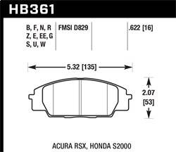 Hawk Performance - Performance Ceramic Disc Brake Pad - Hawk Performance HB361Z.622 - Image 1