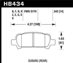 Hawk Performance - DTC-60 Disc Brake Pad - Hawk Performance HB434G.543 - Image 1