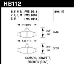 Hawk Performance - Black Disc Brake Pad - Hawk Performance HB112M.540 - Image 1