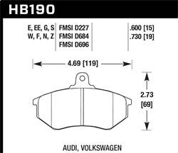 Hawk Performance - DTC-60 Disc Brake Pad - Hawk Performance HB190G.730 - Image 1