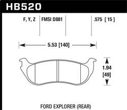 Hawk Performance - Performance Ceramic Disc Brake Pad - Hawk Performance HB520Z.575 - Image 1