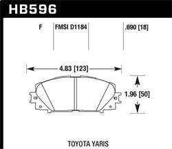 Hawk Performance - HPS Disc Brake Pad - Hawk Performance HB596F.690 - Image 1