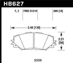 Hawk Performance - Performance Ceramic Disc Brake Pad - Hawk Performance HB627Z.690 - Image 1