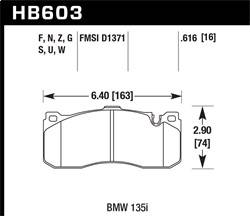 Hawk Performance - HPS Disc Brake Pad - Hawk Performance HB603F.616 - Image 1