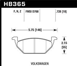 Hawk Performance - DTC-15 Disc Brake Pad - Hawk Performance HB365F.728A - Image 1