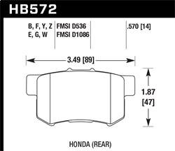 Hawk Performance - DTC-60 Disc Brake Pad - Hawk Performance HB572G.570 - Image 1