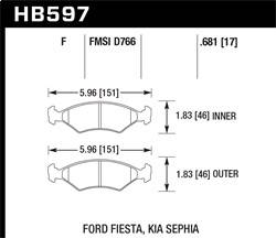 Hawk Performance - HPS Disc Brake Pad - Hawk Performance HB597F.681 - Image 1