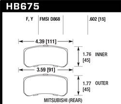 Hawk Performance - HPS Disc Brake Pad - Hawk Performance HB675F.602 - Image 1