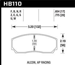 Hawk Performance - DTC-60 Disc Brake Pad - Hawk Performance HB110G.654 - Image 1