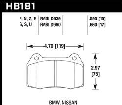 Hawk Performance - HP Plus Disc Brake Pad - Hawk Performance HB181N.590 - Image 1