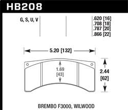 Hawk Performance - DTC-70 Disc Brake Pad - Hawk Performance HB208U.620 - Image 1