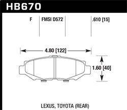 Hawk Performance - HPS Disc Brake Pad - Hawk Performance HB670F.610 - Image 1