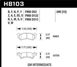 Hawk Performance - HPS Disc Brake Pad - Hawk Performance HB103F.590 - Image 1