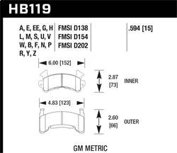 Hawk Performance - HPS Disc Brake Pad - Hawk Performance HB119F.594 - Image 1