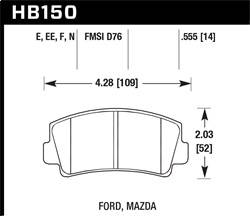 Hawk Performance - HP Plus Disc Brake Pad - Hawk Performance HB150N.555 - Image 1