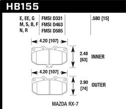 Hawk Performance - HPS Disc Brake Pad - Hawk Performance HB155F.580 - Image 1