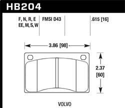 Hawk Performance - HPS Disc Brake Pad - Hawk Performance HB204F.615 - Image 1