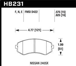 Hawk Performance - HPS Disc Brake Pad - Hawk Performance HB231F.625 - Image 1