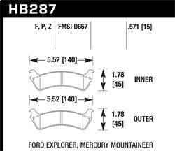 Hawk Performance - Performance Ceramic Disc Brake Pad - Hawk Performance HB287Z.571 - Image 1