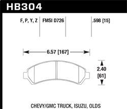 Hawk Performance - LTS Disc Brake Pad - Hawk Performance HB304Y.598 - Image 1