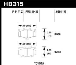 Hawk Performance - HPS Disc Brake Pad - Hawk Performance HB315F.669 - Image 1