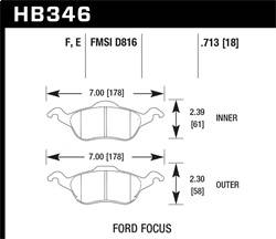 Hawk Performance - HPS Disc Brake Pad - Hawk Performance HB346F.713 - Image 1