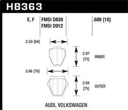 Hawk Performance - HPS Disc Brake Pad - Hawk Performance HB363F.689A - Image 1