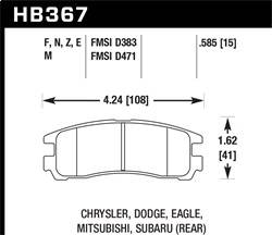 Hawk Performance - HPS Disc Brake Pad - Hawk Performance HB367F.585 - Image 1