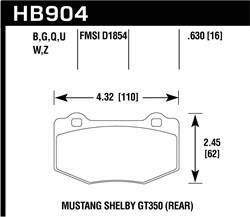 Hawk Performance - DTC-60 Disc Brake Pad - Hawk Performance HB904G.630 - Image 1