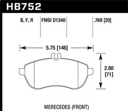 Hawk Performance - HP Plus Disc Brake Pad - Hawk Performance HB752N.769 - Image 1