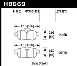 Hawk Performance - HPS Disc Brake Pad - Hawk Performance HB669F.671 - Image 1