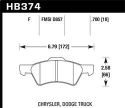 Hawk Performance - HPS Disc Brake Pad - Hawk Performance HB374F.700 - Image 1