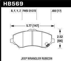 Hawk Performance - HPS 5.0 Disc Brake Pad - Hawk Performance HB569B.650 - Image 1