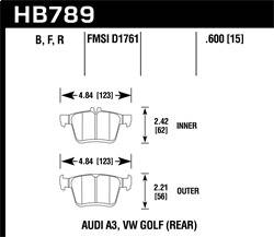 Hawk Performance - Performance Ceramic Disc Brake Pad - Hawk Performance HB789Z.600 - Image 1