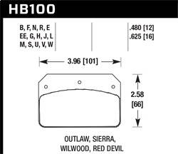 Hawk Performance - MT-4 Disc Brake Pad - Hawk Performance HB100L.480 - Image 1