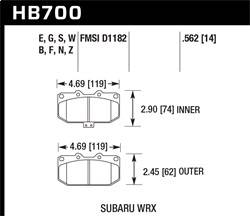 Hawk Performance - HP Plus Disc Brake Pad - Hawk Performance HB700N.562 - Image 1