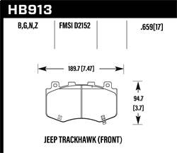 Hawk Performance - HPS 5.0 Disc Brake Pad - Hawk Performance HB913B.659 - Image 1