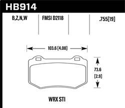 Hawk Performance - HPS 5.0 Disc Brake Pad - Hawk Performance HB914B.580 - Image 1