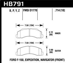 Hawk Performance - LTS Disc Brake Pad - Hawk Performance HB791Y.714 - Image 1