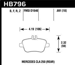 Hawk Performance - HPS Disc Brake Pad - Hawk Performance HB796F.691 - Image 1