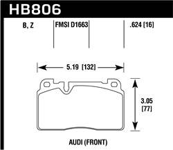 Hawk Performance - HPS 5.0 Disc Brake Pad - Hawk Performance HB806B.624 - Image 1