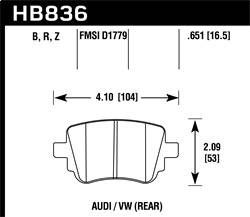 Hawk Performance - HPS 5.0 Disc Brake Pad - Hawk Performance HB836B.651 - Image 1