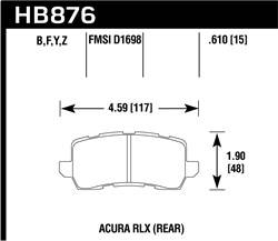 Hawk Performance - Performance Ceramic Disc Brake Pad - Hawk Performance HB876Z.610 - Image 1